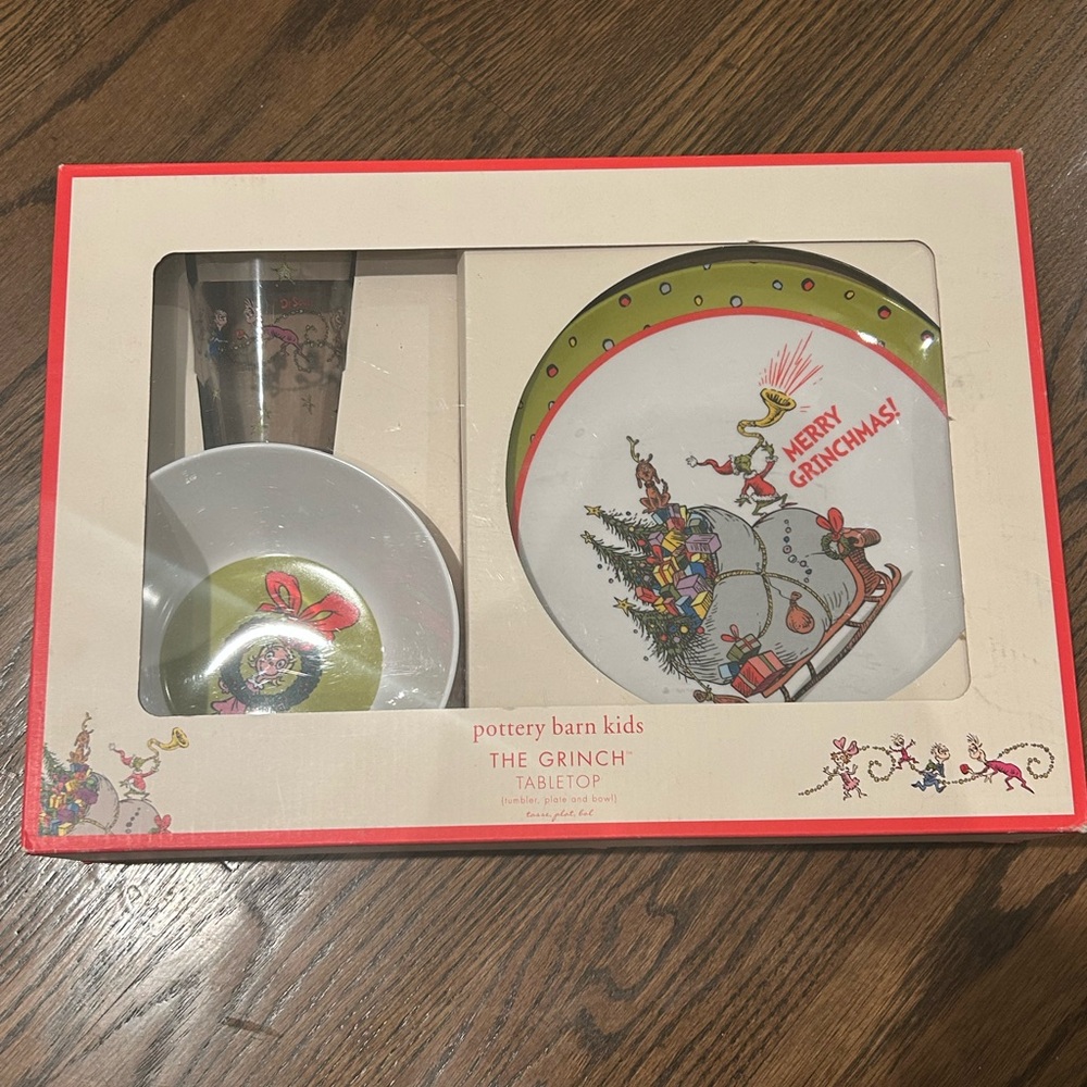 Pottery Barn Kids Grinch Holiday Tableware Set
